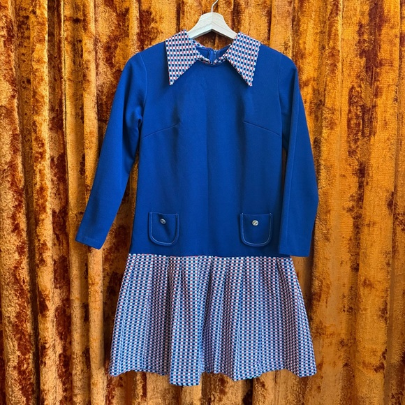 American Vintage Blue and Red Mini Dress - Picture 4 of 10